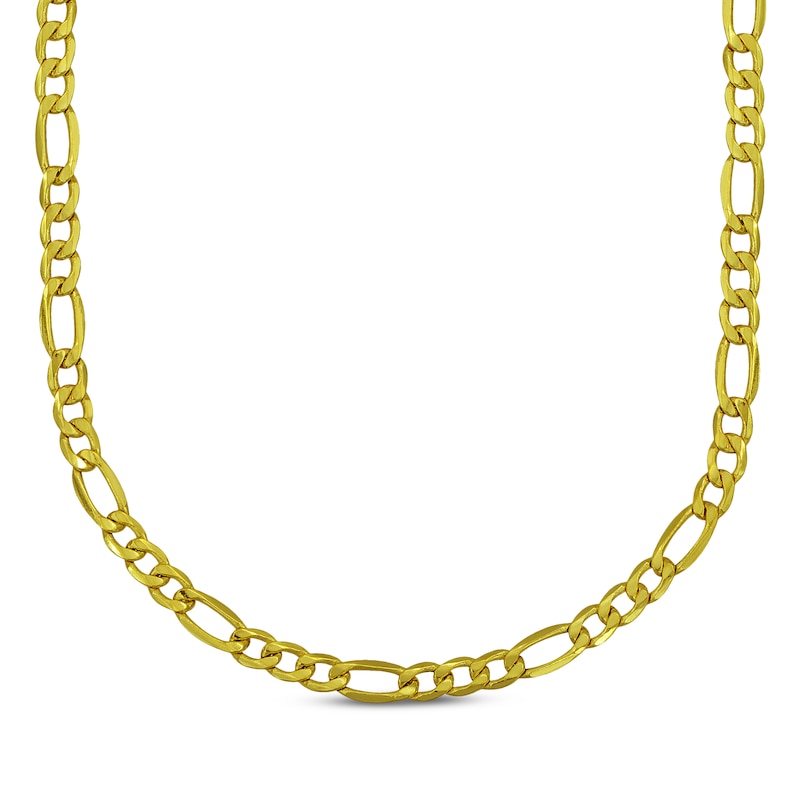 Semi-Solid Figaro Chain Necklace 3.2mm 18K Yellow Gold 20"