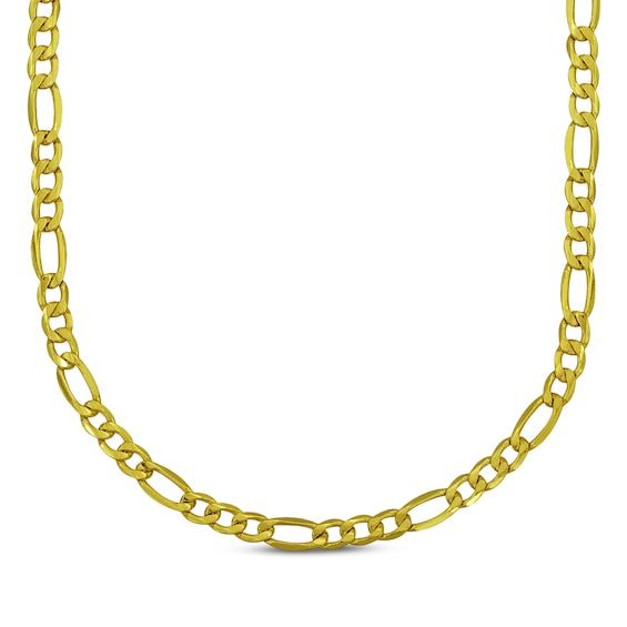 Semi-Solid Figaro Chain Necklace 3.2mm 18K Yellow Gold 22"