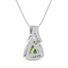 Thumbnail Image 3 of Trillion-Cut Peridot & White Lab-Created Sapphire Necklace Sterling Silver 18&quot;