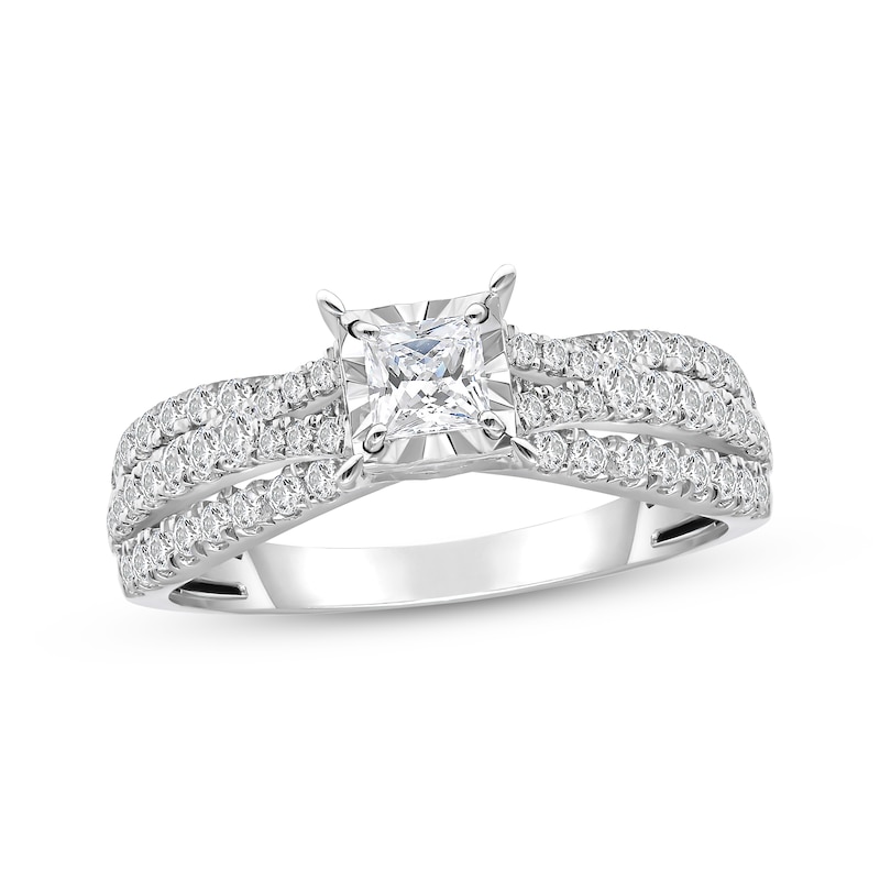 Main Image 1 of Princess-Cut Diamond Engagement Ring 1 ct tw 14K White Gold