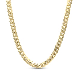 Solid Cuban Curb Chain Necklace 6.9mm 14K Yellow Gold 24&quot;