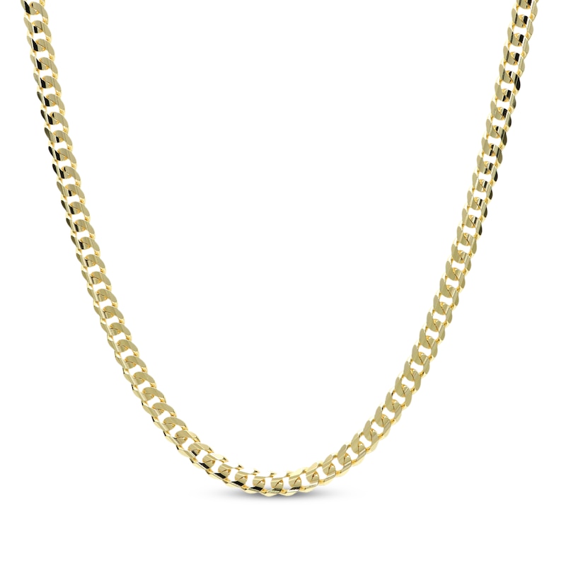 Solid Curb Chain Necklace 4.1mm 14K Yellow Gold 22"