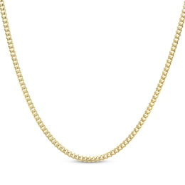 Cuban Curb Chain Necklace 2.6mm Solid 14K Yellow Gold 18&quot;