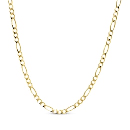 Solid Figaro Chain Necklace 4mm 14K Yellow Gold 24&quot;
