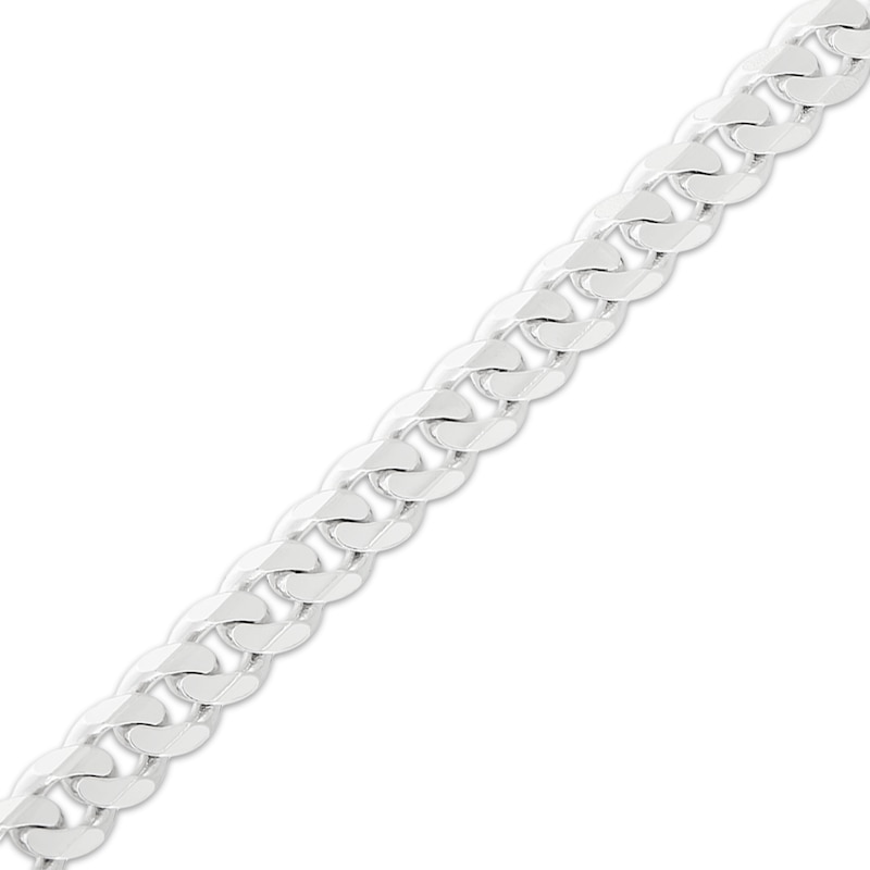 Solid Curb Chain Necklace 4.2mm 14K White Gold 22"