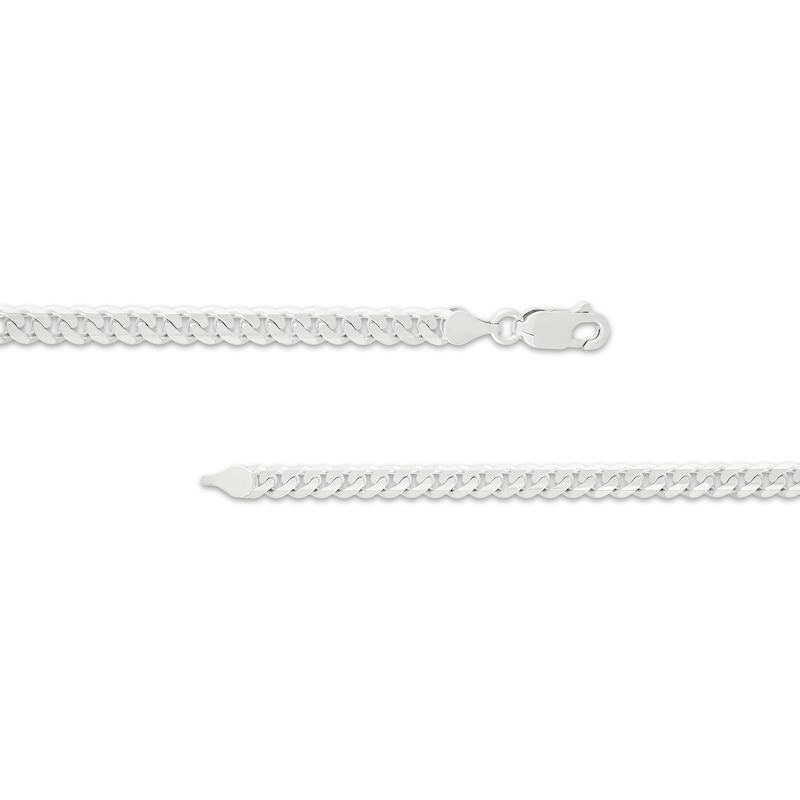 Solid Curb Chain Necklace 4.2mm 14K White Gold 22"