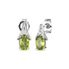 Thumbnail Image 0 of Oval-Cut Peridot & White Lab-Created Sapphire Earrings Sterling Silver