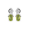 Thumbnail Image 1 of Oval-Cut Peridot & White Lab-Created Sapphire Earrings Sterling Silver
