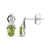 Thumbnail Image 2 of Oval-Cut Peridot & White Lab-Created Sapphire Earrings Sterling Silver
