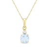 Thumbnail Image 0 of Aquamarine & Diamond Accent Necklace 10K Yellow Gold 18"