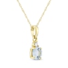 Thumbnail Image 1 of Aquamarine & Diamond Accent Necklace 10K Yellow Gold 18"