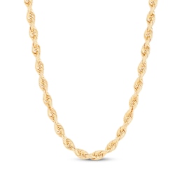 Solid Rope Chain Necklace 4.5mm 14K Yellow Gold 22&quot;