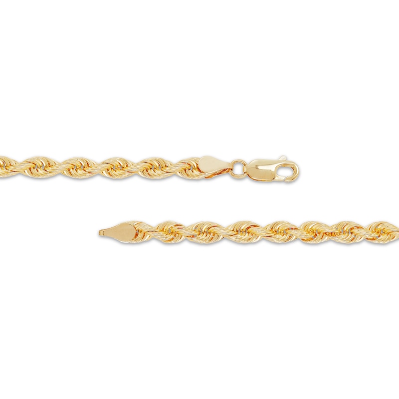 Solid Rope Chain Necklace 4.5mm 14K Yellow Gold 22"