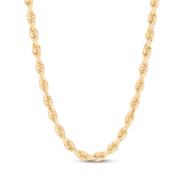 Solid Rope Chain Necklace 4.5mm 14K Yellow Gold 24&quot;