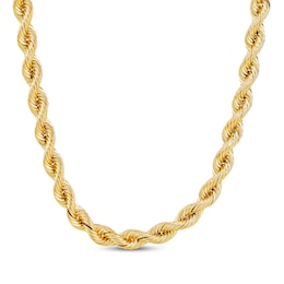 Solid Rope Chain Necklace 5.7mm 14K Yellow Gold 18&quot;