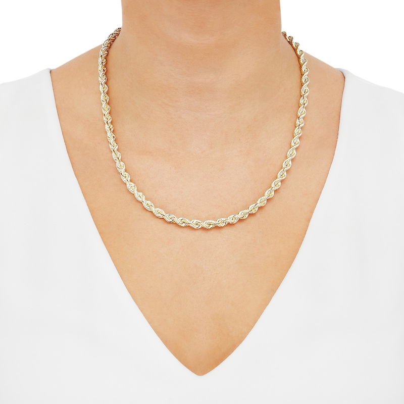 Solid Rope Chain Necklace 5.7mm 14K Yellow Gold 18"