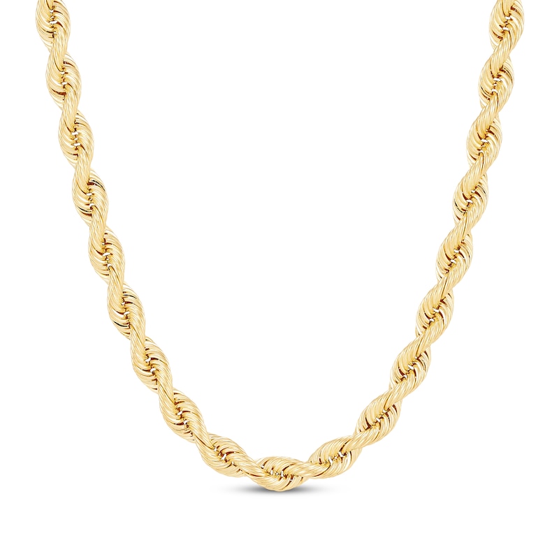 Solid Rope Chain Necklace 6.4mm 14K Yellow Gold 22"