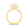 Thumbnail Image 2 of Oval-Cut Diamond Double Halo Braided Shank Engagement Ring 1-1/2 ct tw 14K Yellow Gold