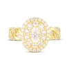 Thumbnail Image 3 of Oval-Cut Diamond Double Halo Braided Shank Engagement Ring 1-1/2 ct tw 14K Yellow Gold