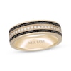 Thumbnail Image 1 of Neil Lane Men's Black & White Diamond Three-Row Wedding Band 1/2 ct tw 14K Yellow Gold