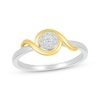 Thumbnail Image 1 of Diamond Crossover Frame Promise Ring 1/10 ct tw Sterling Silver & 10K Yellow Gold