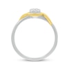 Thumbnail Image 2 of Diamond Crossover Frame Promise Ring 1/10 ct tw Sterling Silver & 10K Yellow Gold