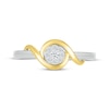 Thumbnail Image 3 of Diamond Crossover Frame Promise Ring 1/10 ct tw Sterling Silver & 10K Yellow Gold