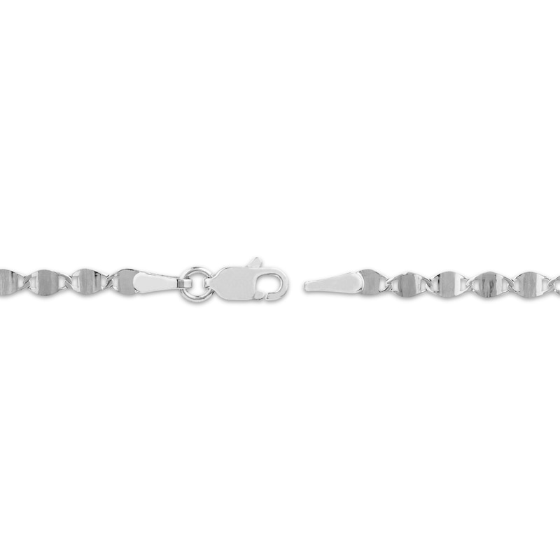 Main Image 3 of Hollow Diamond-Cut Valentino Chain Necklace 2.7mm 14K White Gold 18&quot;