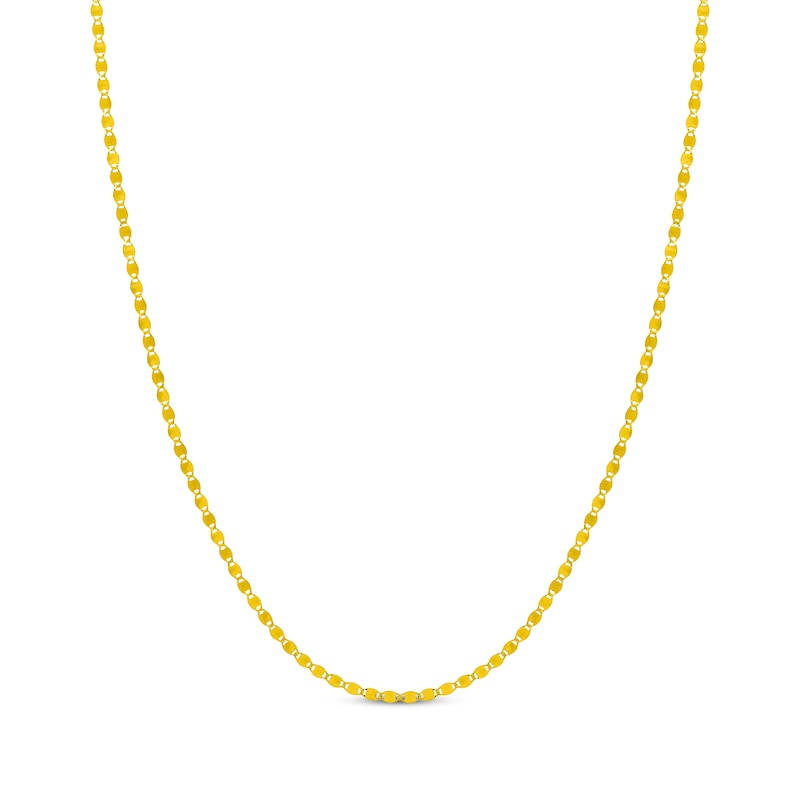 Main Image 1 of Hollow Diamond-Cut Valentino Chain Necklace 2.7mm 14K Yellow Gold 16&quot;