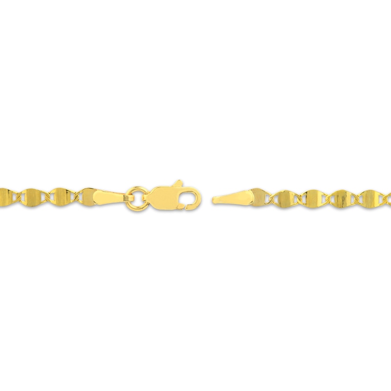 Main Image 3 of Hollow Diamond-Cut Valentino Chain Necklace 2.7mm 14K Yellow Gold 16&quot;