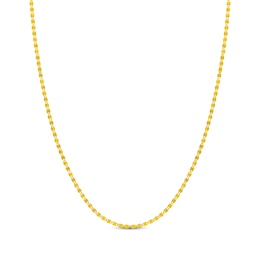 Hollow Diamond-Cut Valentino Chain Necklace 2.7mm 14K Yellow Gold 18&quot;