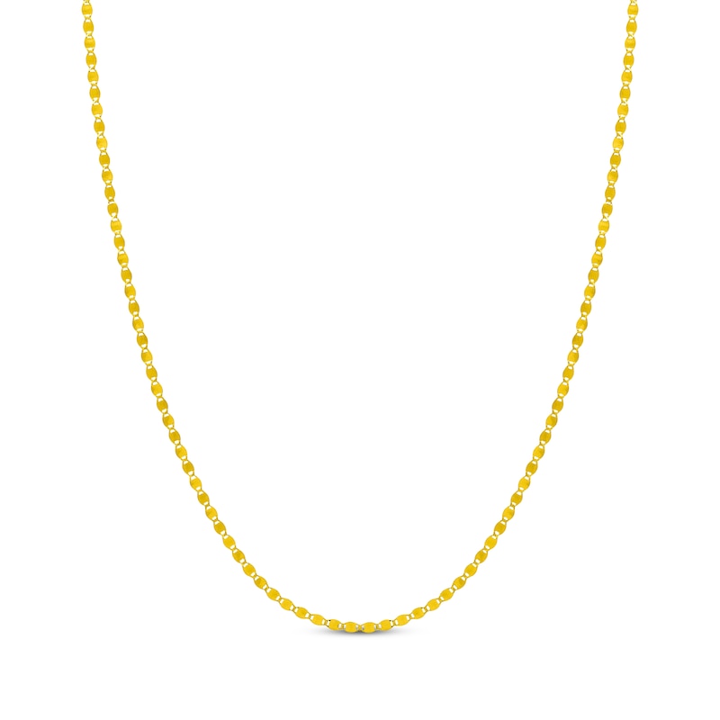 Main Image 1 of Hollow Diamond-Cut Valentino Chain Necklace 2.7mm 14K Yellow Gold 18&quot;