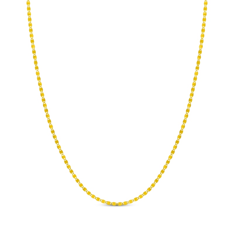 Main Image 1 of Hollow Diamond-Cut Valentino Chain Necklace 2.7mm 14K Yellow Gold 20&quot;