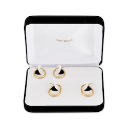 Hoop Earrings Gift Set Yellow Gold 10K Yellow Gold