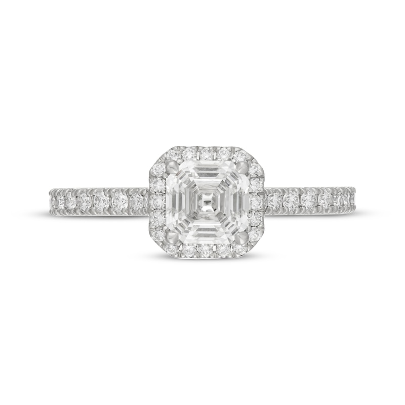 Neil Lane Artistry Heritage Square Emerald-Cut Diamond Halo Engagement Ring 1-3/8 ct tw Platinum