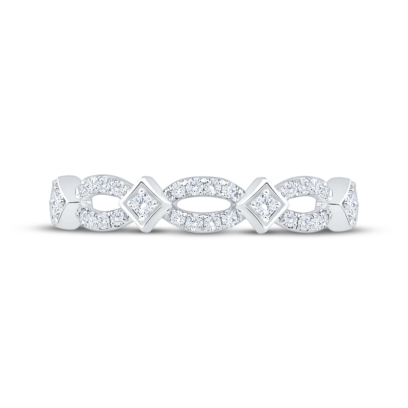 Main Image 3 of Diamond Scalloped Split Fashion Ring 1/4 ct tw 10K White Gold