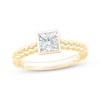 Thumbnail Image 1 of Princess-Cut Diamond Bezel-Look Solitaire Braided Shank Engagement Ring 1/4 ct tw 14K Yellow Gold (I/I2)