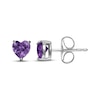 Thumbnail Image 3 of Heart-Shaped Amethyst & White Lab-Created Sapphire Necklace & Earrings Gift Set Sterling Silver