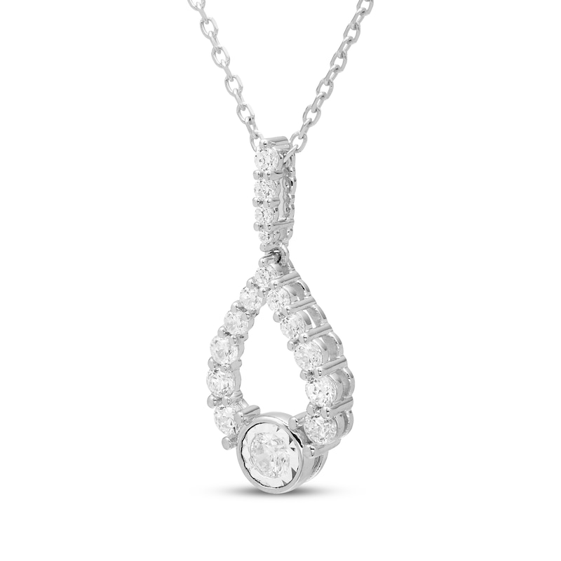 Main Image 2 of Milestones Diamond Teardrop Necklace 1/4 ct tw 10K White Gold 18&quot;