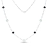 Thumbnail Image 1 of Mother-of-Pearl & Black Onyx Hexagon Station Necklace Sterling Silver 17&quot;