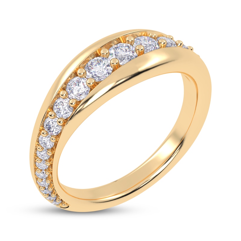 Main Image 2 of Diamond Graduated Curve Ring 1/2 ct tw 14K Yellow Gold