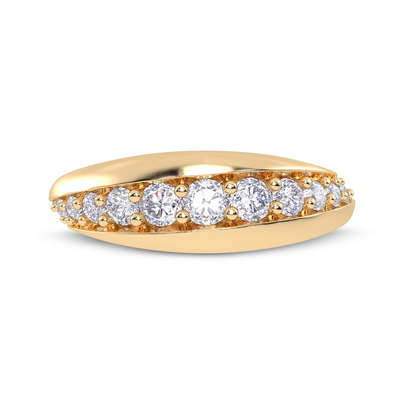 Main Image 3 of Diamond Graduated Curve Ring 1/2 ct tw 14K Yellow Gold