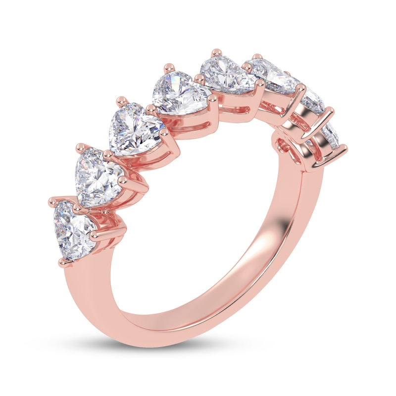 Main Image 2 of Lab-Grown Diamonds by KAY Heart-Shaped East-West Anniversary Ring 2 ct tw 14K Rose Gold