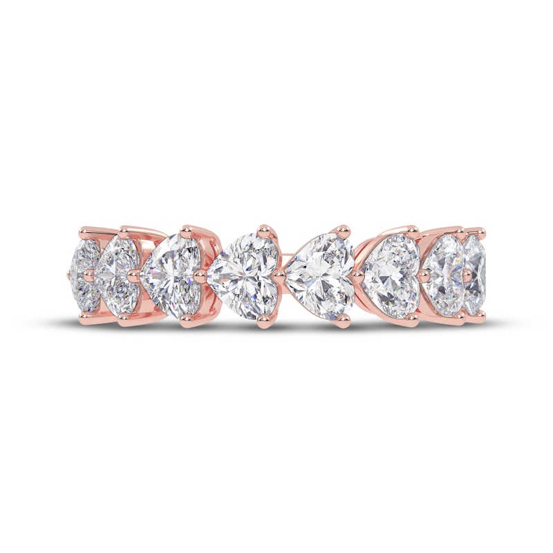 Main Image 3 of Lab-Grown Diamonds by KAY Heart-Shaped East-West Anniversary Ring 2 ct tw 14K Rose Gold