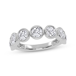 Lab-Grown Diamonds by KAY Seven-Stone Bezel-Set Anniversary Ring 2 ct tw 14K White Gold