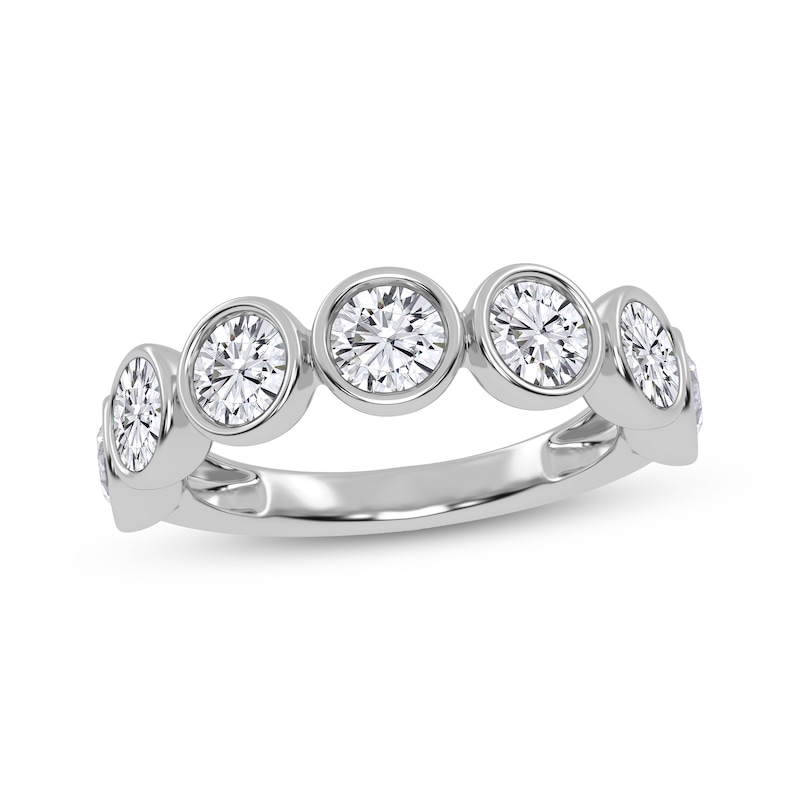 Main Image 1 of Lab-Grown Diamonds by KAY Seven-Stone Bezel-Set Anniversary Ring 2 ct tw 14K White Gold