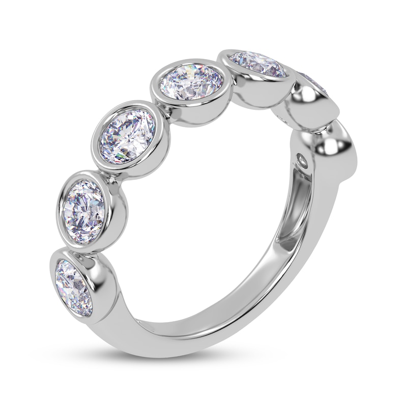 Main Image 2 of Lab-Grown Diamonds by KAY Seven-Stone Bezel-Set Anniversary Ring 2 ct tw 14K White Gold