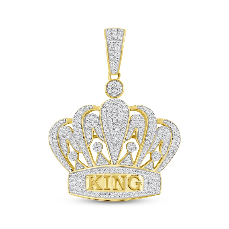 Main Image 1 of Diamond &quot;KING&quot; Crown Charm 3/4 ct tw 10K Yellow Gold