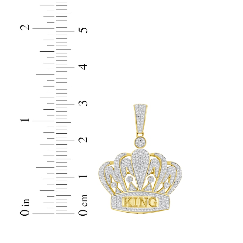 Main Image 3 of Diamond &quot;KING&quot; Crown Charm 3/4 ct tw 10K Yellow Gold