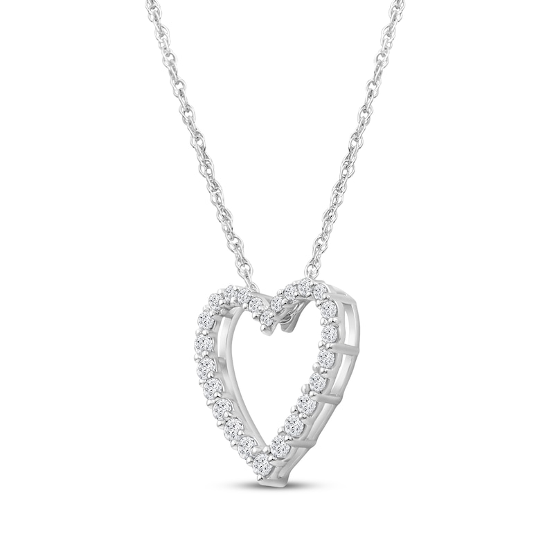 Main Image 2 of Lab-Grown Diamonds by KAY Heart Outline Necklace 1/4 ct tw 14K White Gold 18&quot;